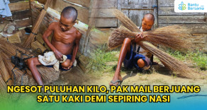 Ngesot Puluhan Kilo, Pak Mail Berjuang Satu Kaki Demi Sepiring Nasi