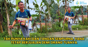 Tak Punya Kaki Dan Tangan Sempurna, Yana Tetap Berjualan Demi Orang Tuanya
